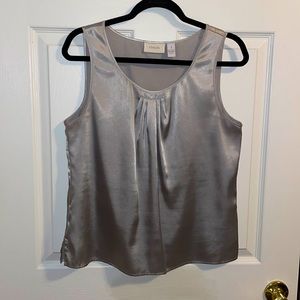 Chico’s Gray Satin Tank Top SZ 1